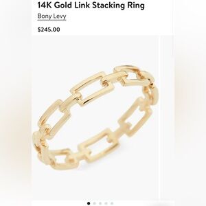 Bony Levy 14K Gold Link Stacking Ring Size 6.5